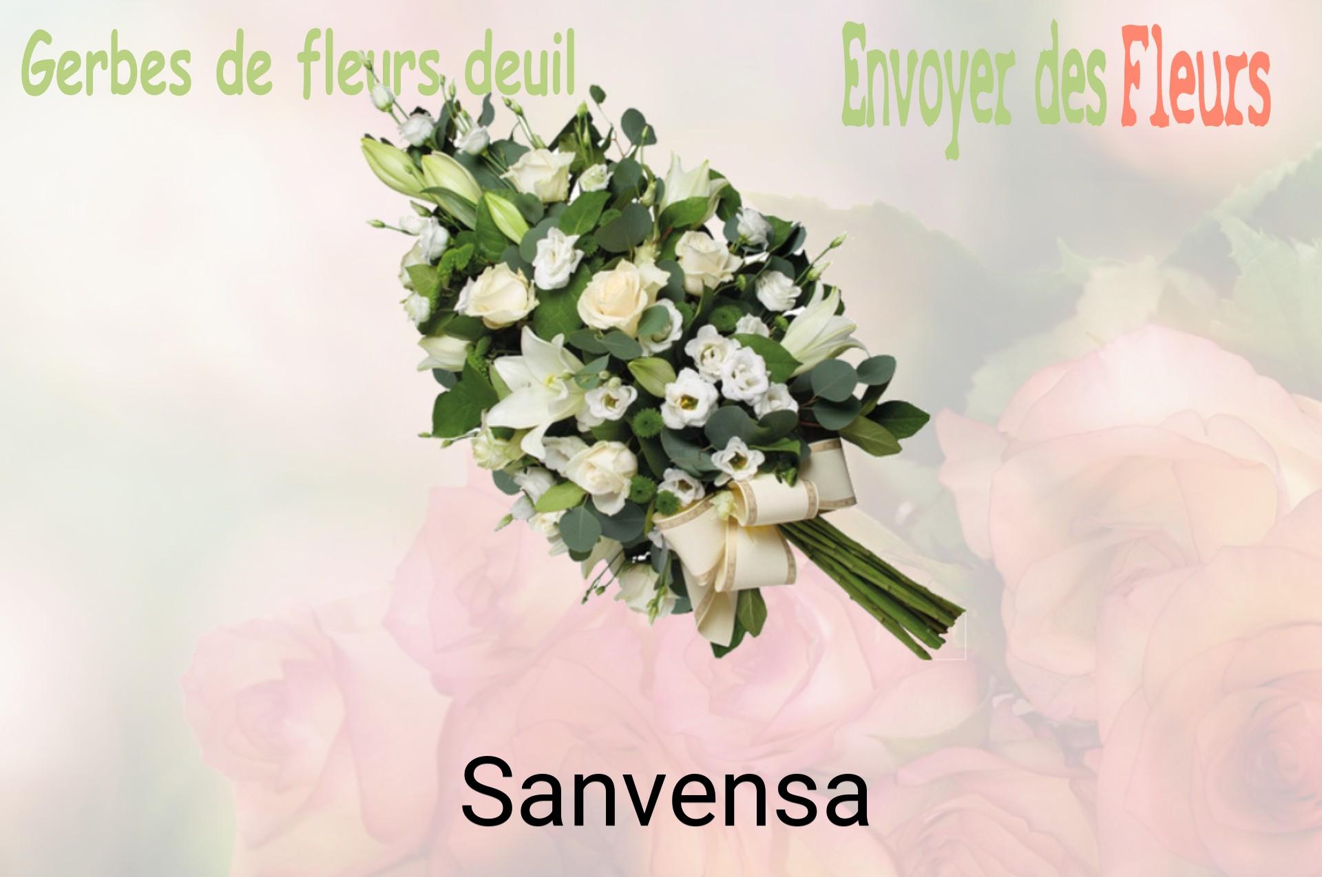 Gerbe de fleurs de deuil livrée à Sanvensa